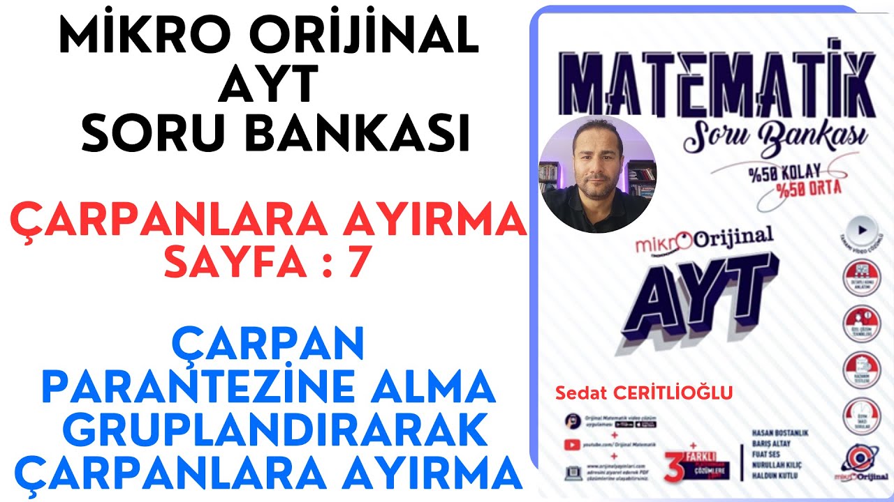 ÇARPANLARA AYIRMA | KONU ANLATIMI SORU ÇÖZÜMÜ |MİKRO AYT SORU BANKASI SYF: 7 | #orijinalmatematik