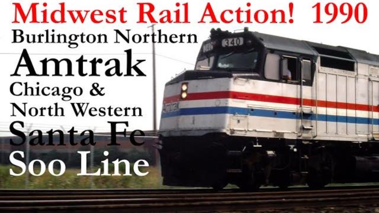 Amtrak, Burlington Northern, Santa Fe, Chicago & North Western, Soo Line 1990 (Part 7.2 of 4)