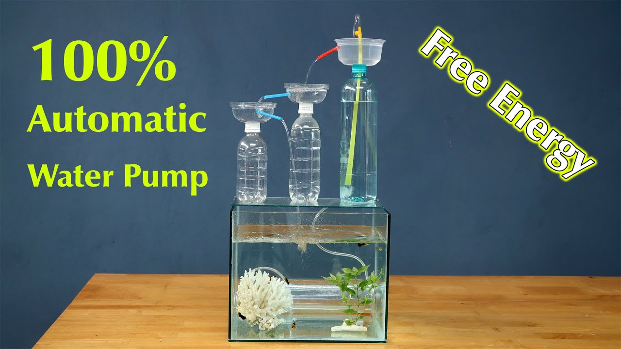 Пластиковая бутылка с водяным насосом Free Energy - Водяной насос для аквариума