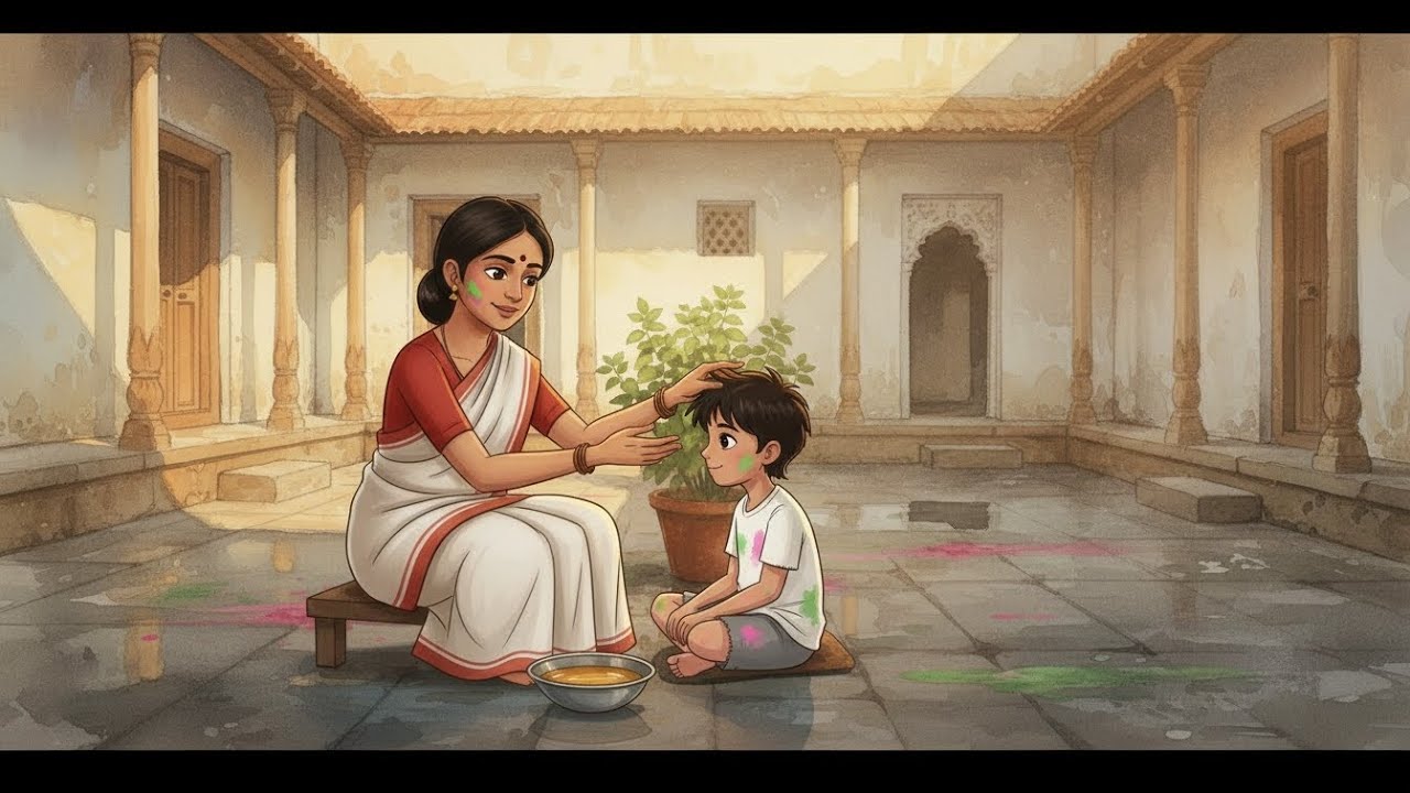 90s Holi Night in a Indian Village &mdash; Quiet Rooftop Sleep & Warm Family Moments #90sNostalgia