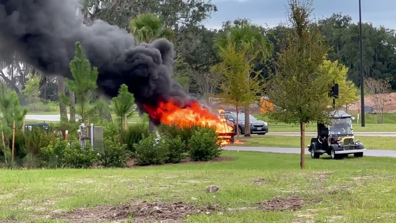 Golf Cart Fire in The Villages!