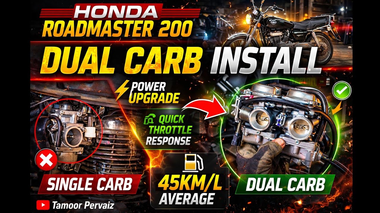 Project Dual Carburetors in Honda Roadmaster CD 200 by tamoor Pervaiz
