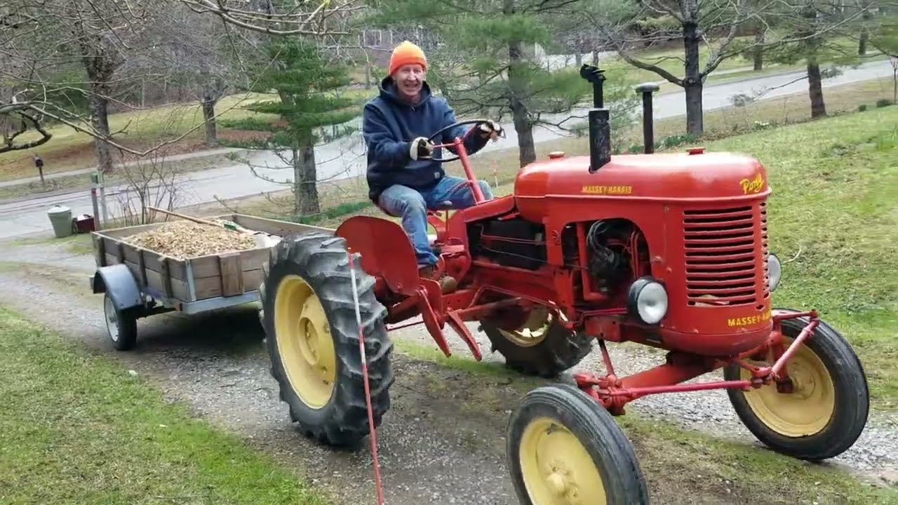 Moving Wood Chips With 1952 Massey Harris Pony