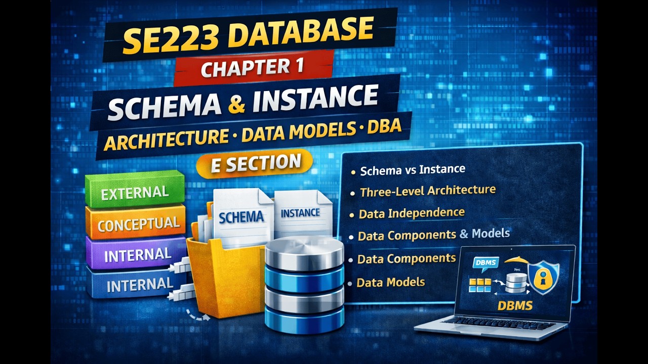 SE223 Database Chapter-1 | Schema & Instance | Architecture | Data Models | DBA | E Section