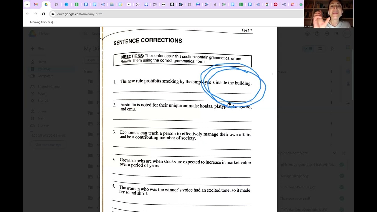 MTEL Test 1 Sentence Corrections Question 1