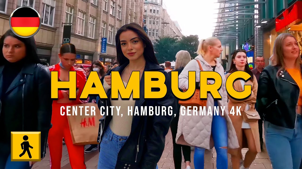Walking Tour a Beauty Day | Center City, Hamburg, Germany 4K | Virtual Walking