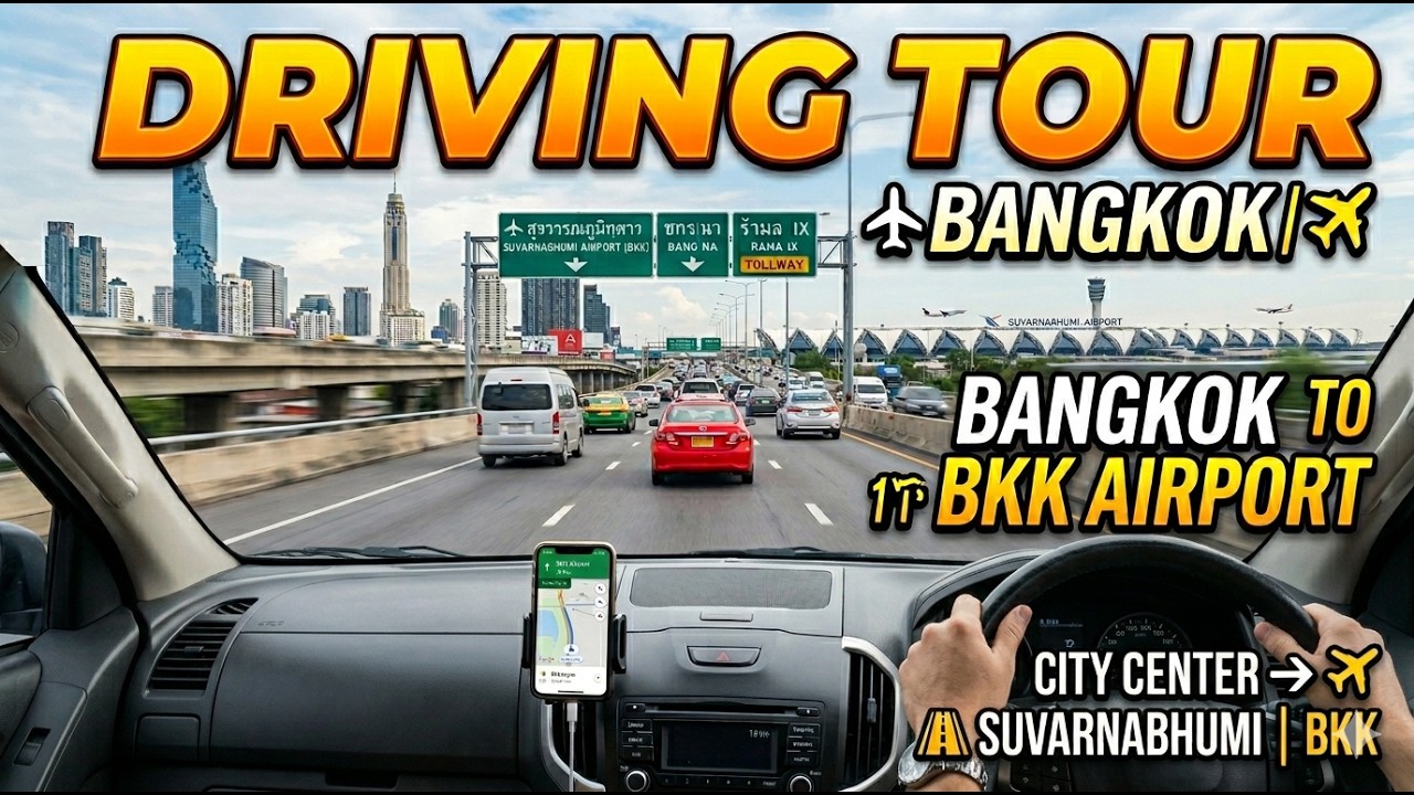 Driving tour from Bangkok's city center to Suvarnabhumi Airport (BKK)