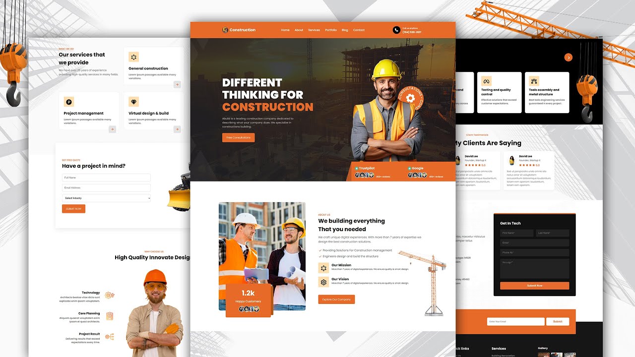 How To Make A Responsive Construction Website Design [ HTML / CSS / SASS / JavaScript ] From Scratch