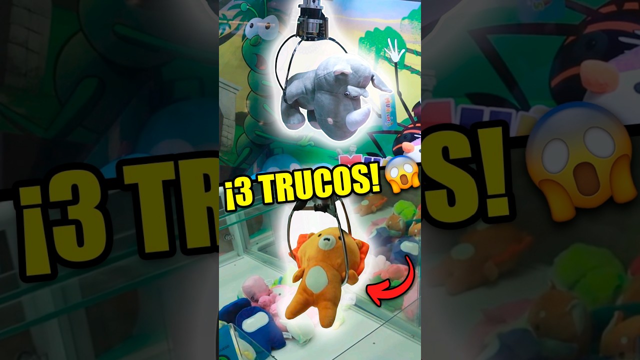 3 TRUCOS para vencer la M&Aacute;QUINA de PELUCHES 😱 #clawmachine #maquinadepeluches #mu&ntilde;elocos