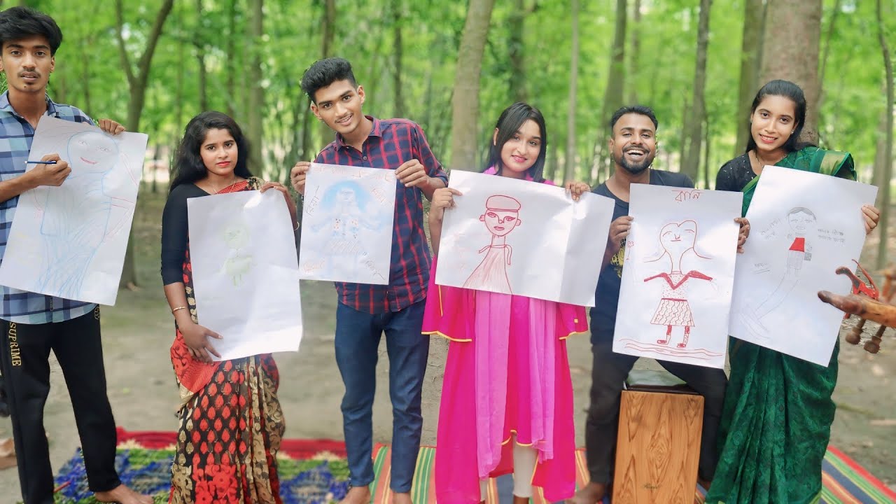 শিল্পীদের ছবি আর্ট করার চ্যালেঞ্জ,ভালো ছবি একে বিজয়ী হলো কে দেখুন।রিয়া, মনির, রানি, শান্ত, আশা