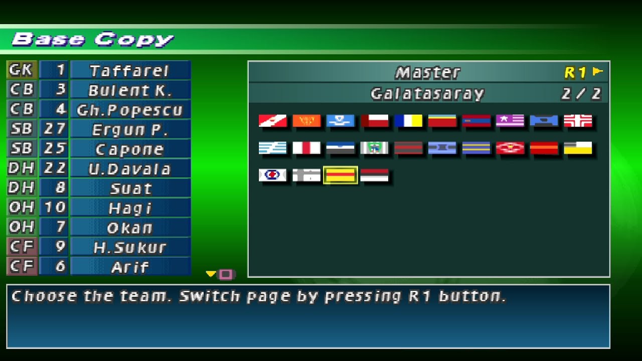 ISS PRO EVOLUTION 2 (WE2000) by gKy 1999-2000 SEASON GALATASARAY UEFA CUP WINNER TEAM SQUAD