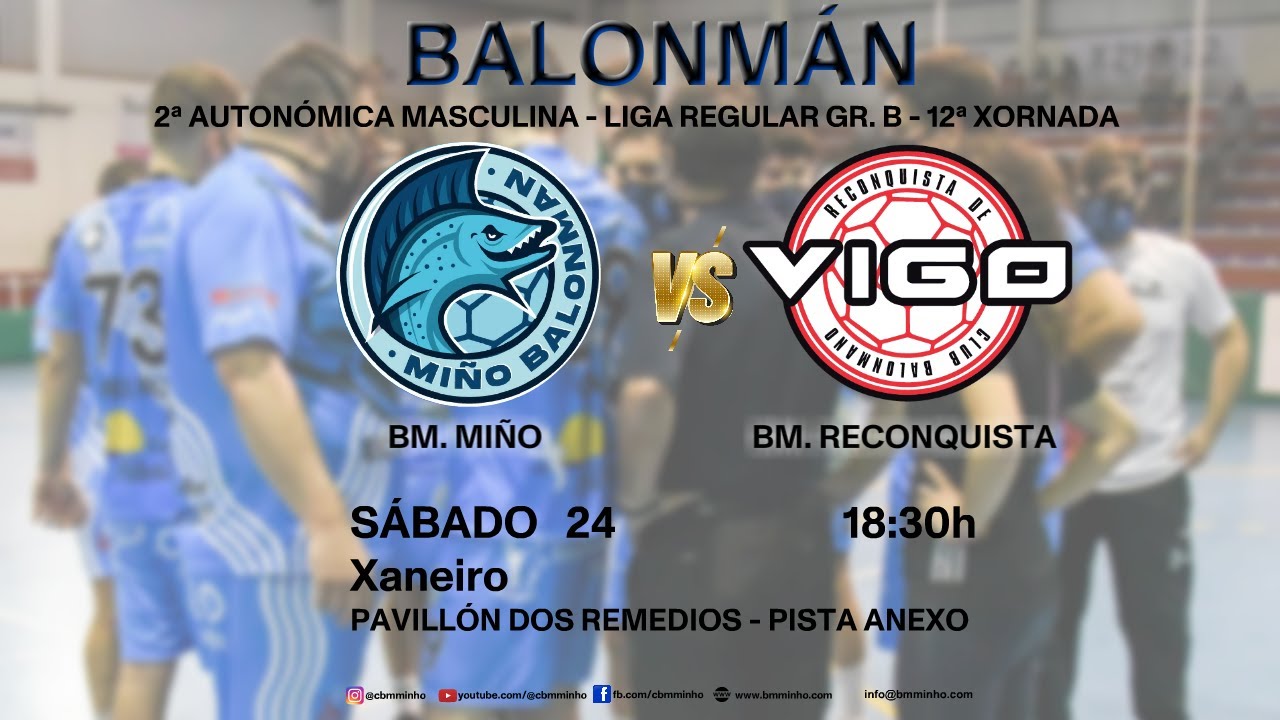 BALONMANO (GALICIA) - 2ª AUT. MASC. - LIGA REGULAR Gr. B - 12ª Jª - BM. MIÑO vs. BM. Reconquista