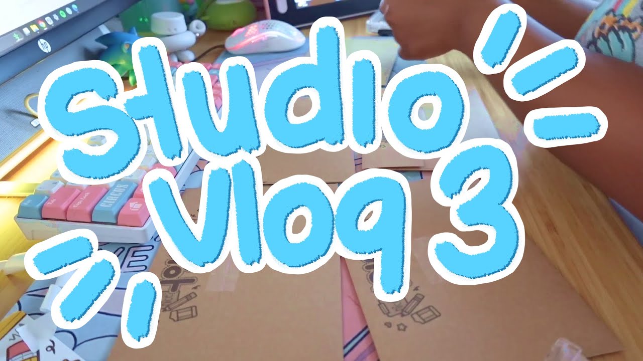 studio vlog 03 ✨// holographic stickers, unboxing catprint order, shop update  // todooi✏️