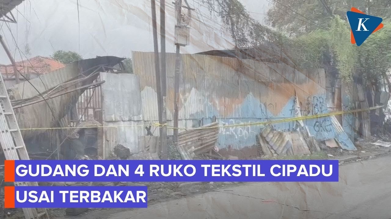 Kondisi Gudang dan 4 Ruko Tekstil di Cipadu Tangsel Usai Terbakar