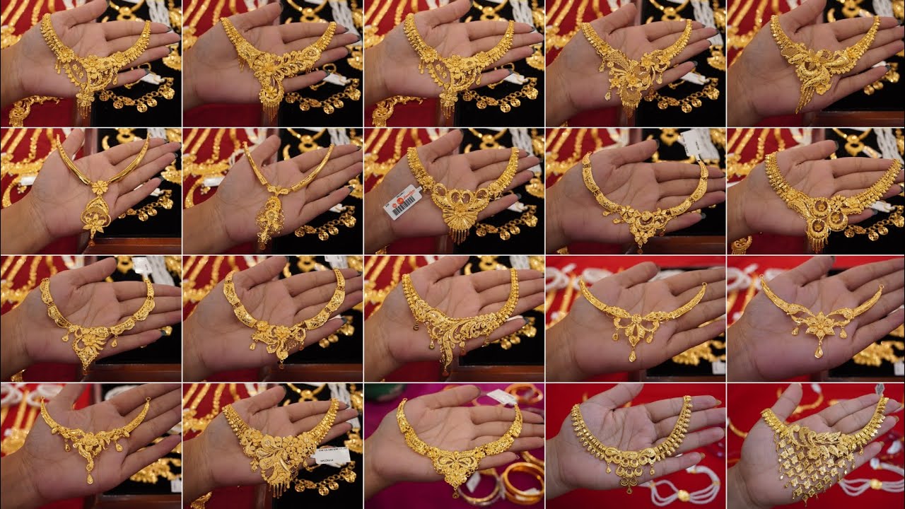 Latest gold light weight necklace designs/gold necklace design pictures/simple gold necklace designs