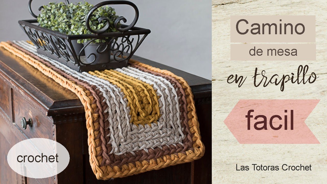 Tutorial Camino de mesa en trapillo/totora | Crochet con Trapillo | Las Totoras Crochet