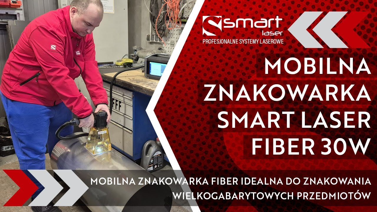MOBILNA ZNAKOWARKA SMARTLASER FIBER 30W - ZASILANIE BATERYJNE do pracy z dużymi elementami w terenie
