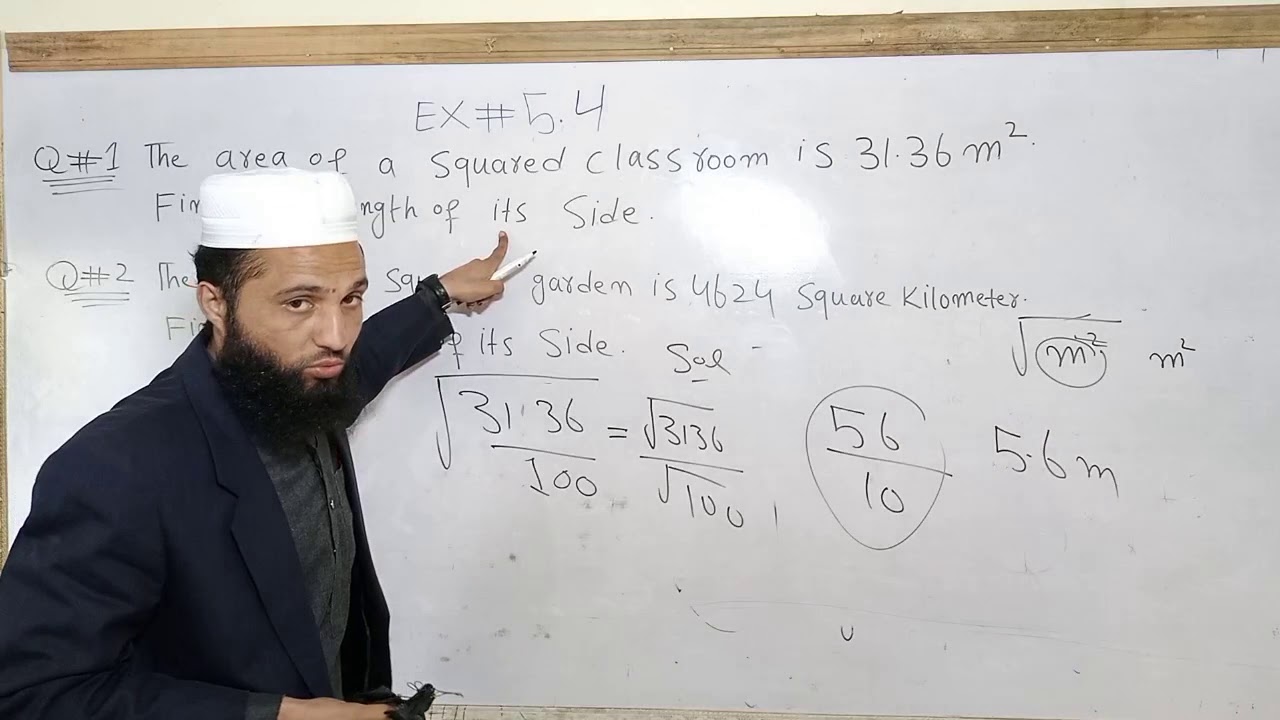KPK CLASS 7TH MATHS EXERCISE NO 5.4 BY EASY MATHS TUTORIAL IN URDU AND HINDI SQUARE ROOT AND SQUARE