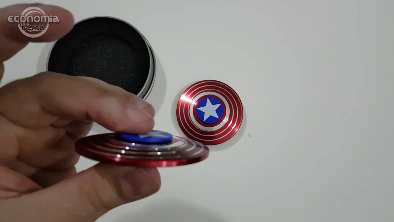 Fidget Hand Spinner Capitão América Luxo Metal Rolamento Ferro Anti Stress Ansiedade
