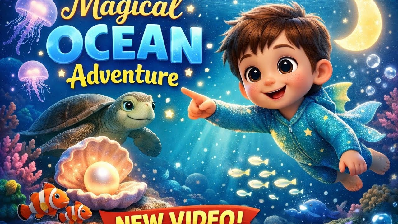 Magical Ocean Adventure 🌊🌙✨ | Bedtime Lullaby Song for Kids | Calming Sleep Music