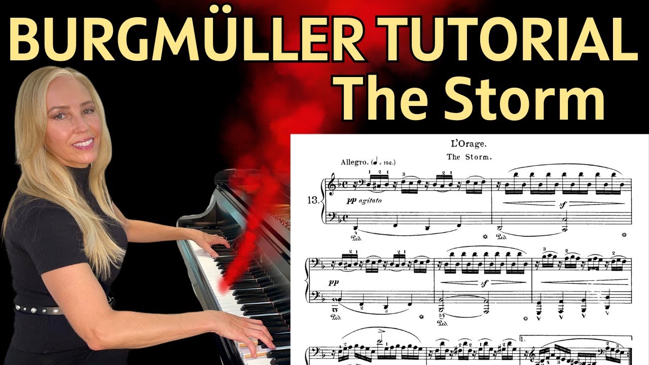 FULL Piano Tutorial | L'Orage (The Storm) Op. 109, No. 13 by Burgmüller
