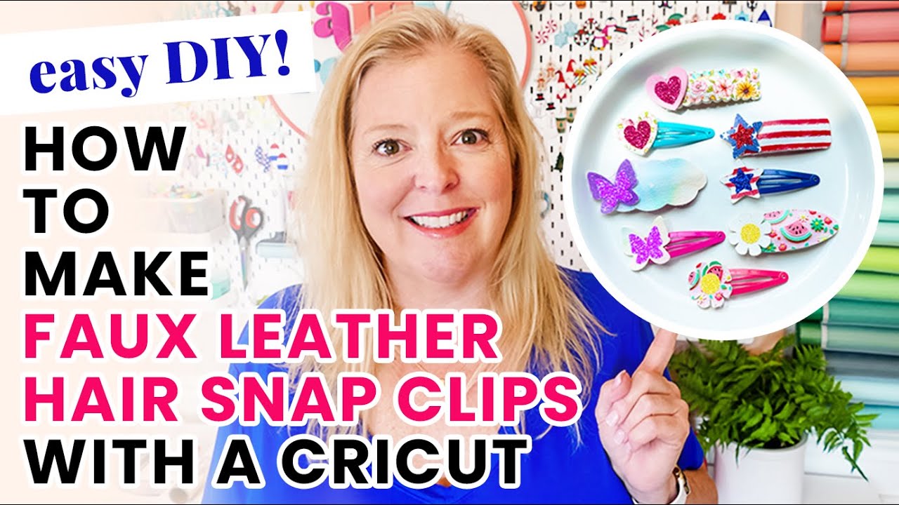 How to Make Faux Leather Hair Clip Barrettes with a Cricut - Faux Leather Crafts Camp Day 4