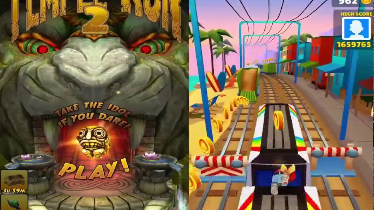 Temple Run 2 Lost Jungle VS Subway Surfers Hawaii Android Gameplay HD