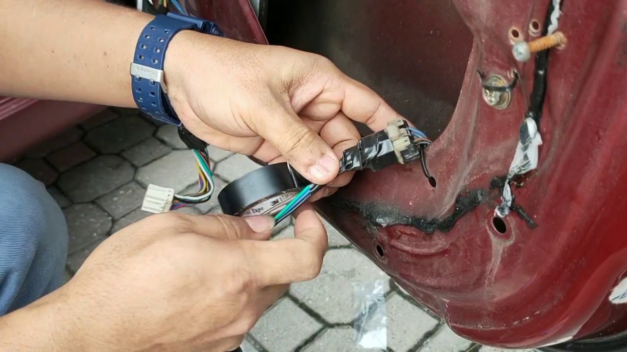 cara pasang ganti central lock alarm kereta wira lima wayar | mudah senang jimat duit buat sendiri