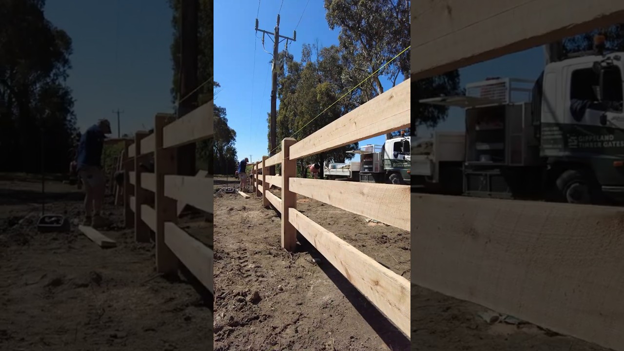 12-Second Post & Rail Fence Install: Huge Impact for Rural Properties! 🌾🚜
