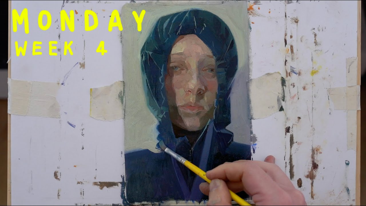 Monday, Week 4: Manuela - Random Phone Pics, Oil on Paper (27/01/2020)