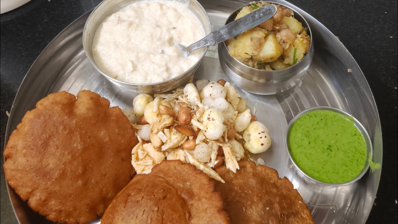  सांवा चावल की खीर, कुटू का आटे पूरी आलू और मूंगफली की सुखी सब्जी , व्रत स्पेशल स्वादिष्ट थाली।