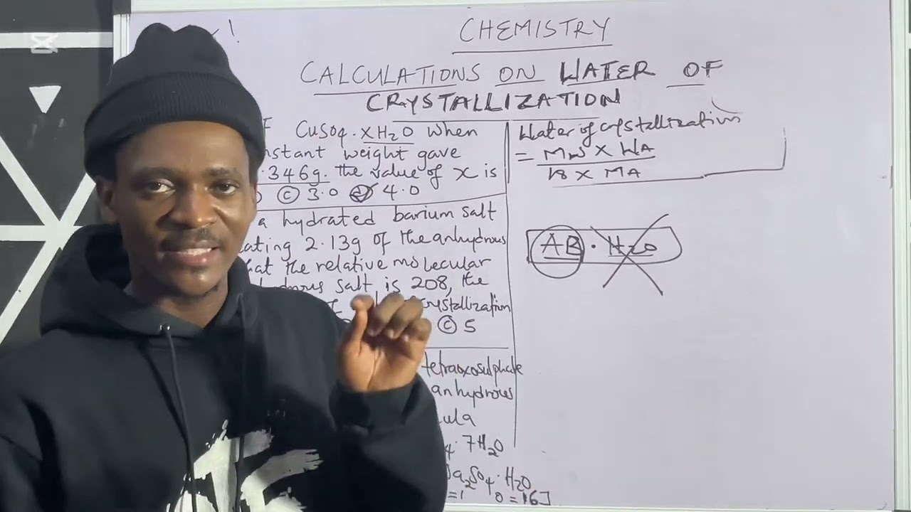 How to Solve Questions on Water of Crystallization for JAMB & WAEC STUDENTS