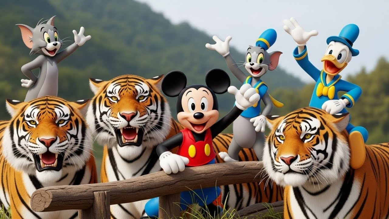 🐯😂 Mickey Mouse, Tom & Jerry’s Jungle Tiger Fun! | DreamDoodle Kids