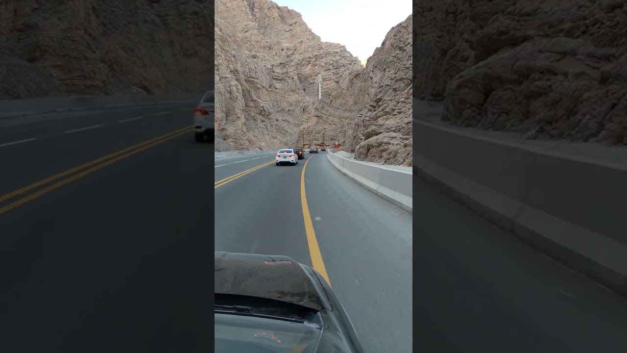 “From the top of Jebel Jais to the winding roads below — the highest mountain drive in the UAE 🇦🇪⛰️”