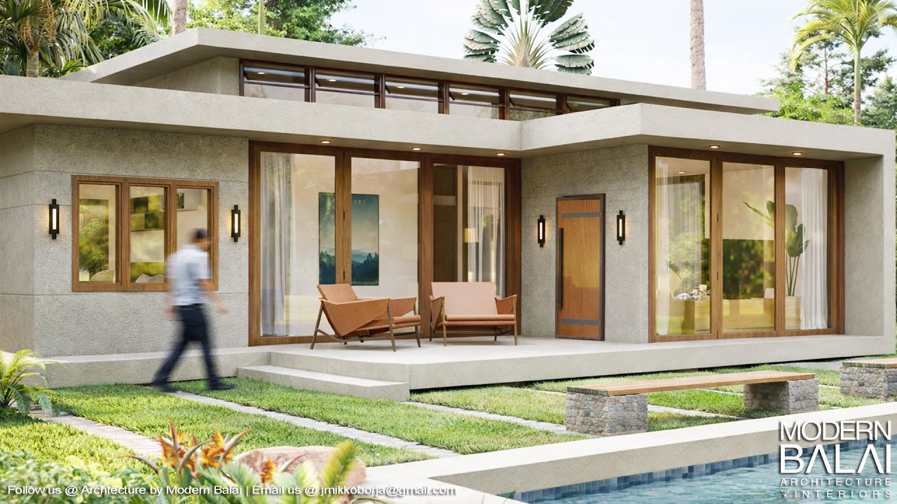 MINIMALIST CONCRETE HOUSE DESIGN WITH INTERIOR DESIGN | 2-BEDROOM 13X8 METERS | MODERN BALAI