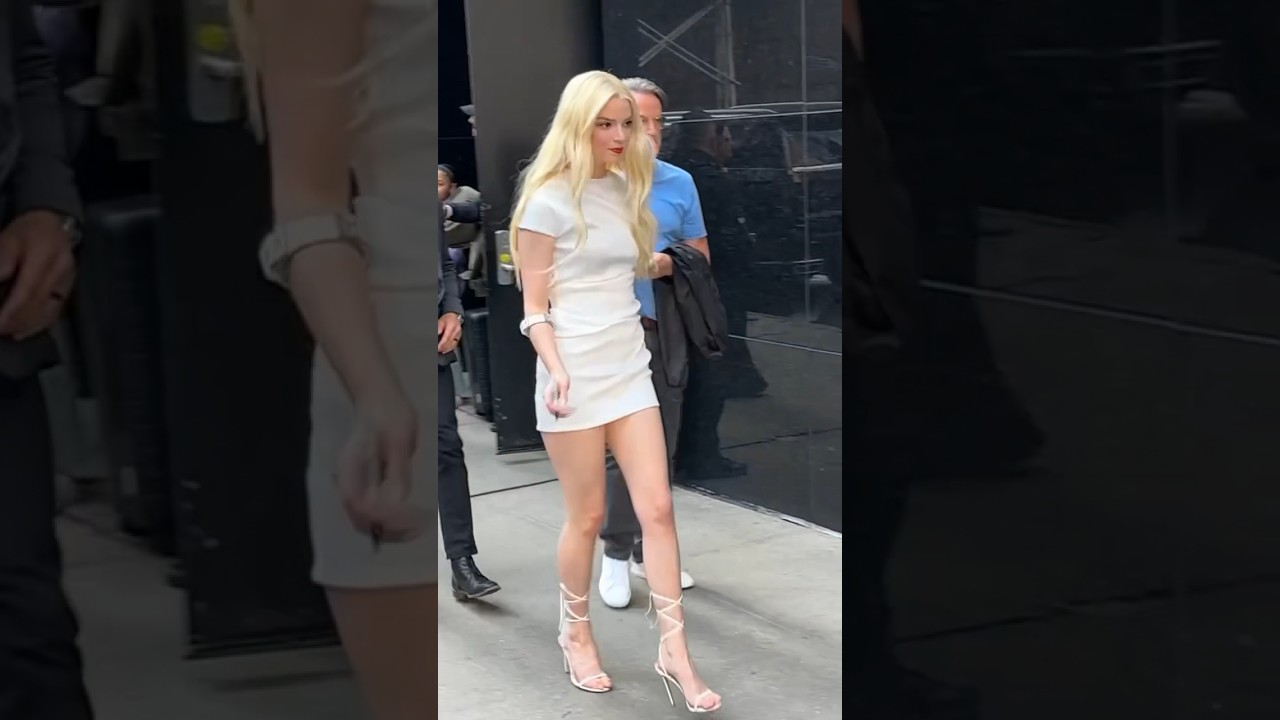 Anya Taylor-Joy looks immaculate in a white mini-dress at GMA! #anyataylorjoy #furiosa #madmax