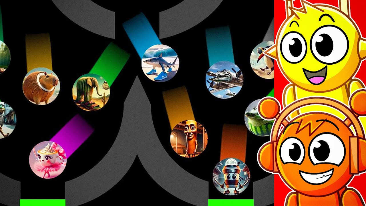 Reacting to ITALIAN BRAINROT MARBLE RACE in Algodoo!