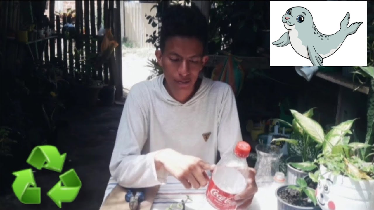 Idea de maceta con botellas plásticas recicladas en forma de foca hermosa y muy fácil de hacer🥰🥰
