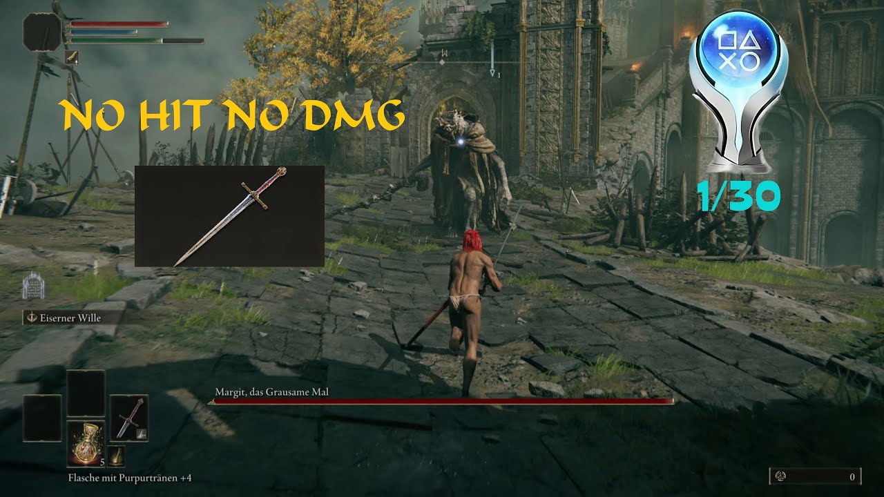 Elden Ring No Hit No Damage Margit (Solo Melee) Platinum 1/30