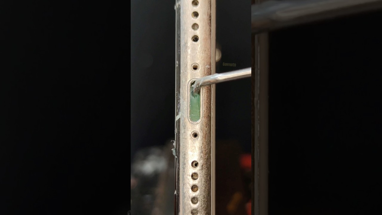 Cleaning iPhone Charging Port with hot glue, don&rsquo;t try ❌ #asmr #satisfying #cleaning #waitforit