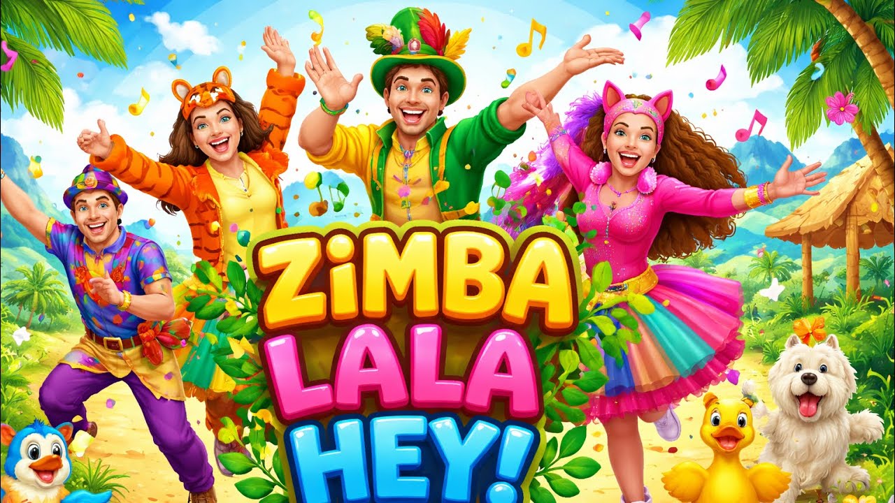 ZIMBA LALA HEY! 🕺 Cântec și Dans pentru Copii | Melodie Veselă de Sărit 🎉