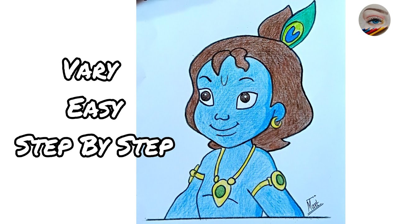 Lord Krishna Drawing 💙🥰 | Easy Drawing For Beginners |@MadhuraTaldevkar 