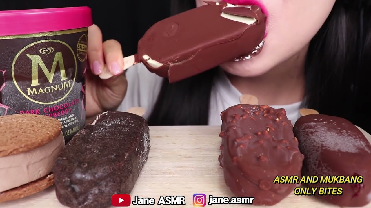 Jane ASMR - CHOCOLATE ICE CREAM, MAGNUM ICE CREAM *ONLY BITES*