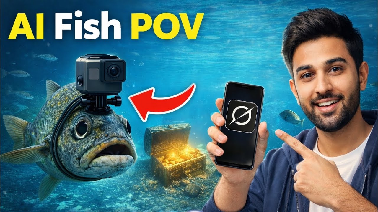AI Se Fish Underwater POV Video Kaise Banaye | GoPro Animal Camera AI Tutorial | Hamzo Tech Update