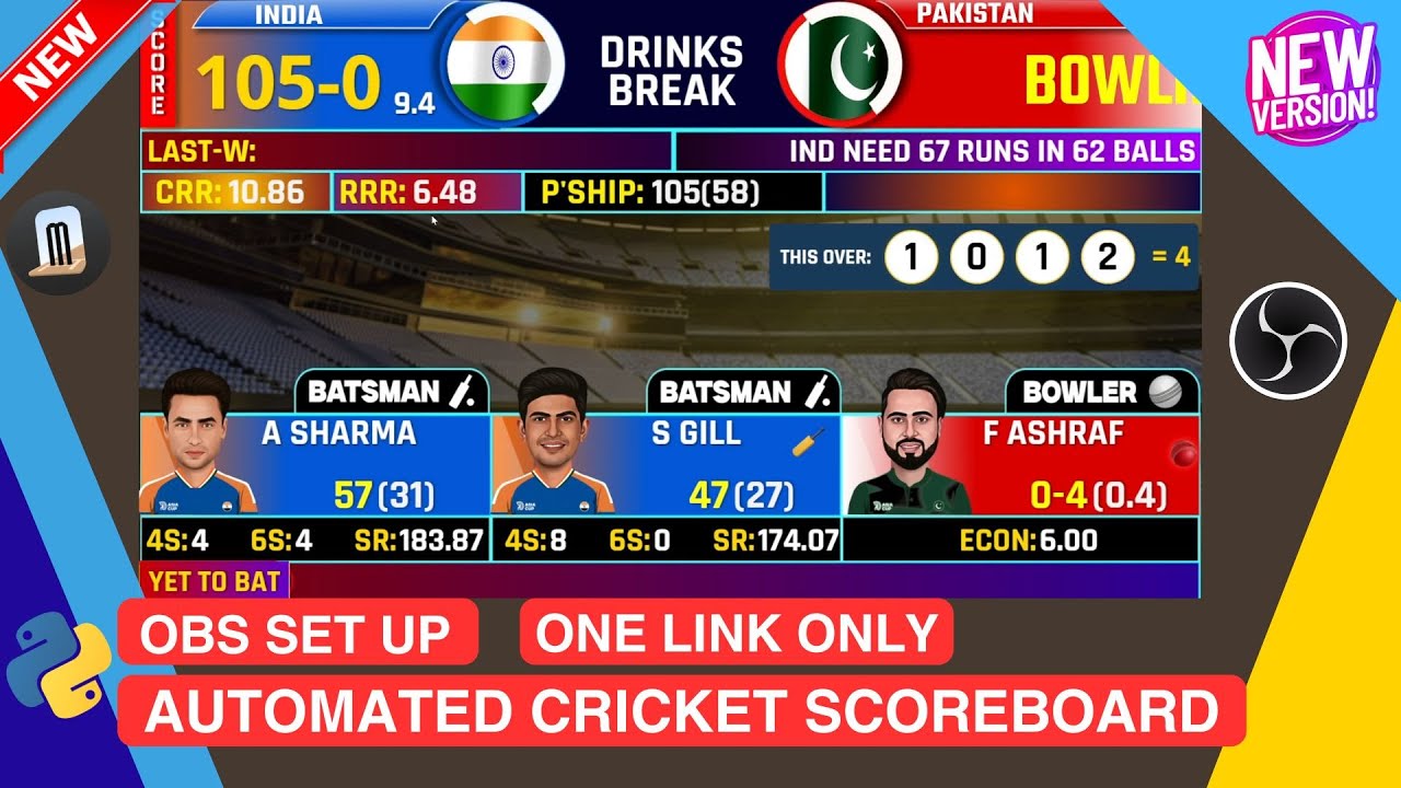 OBS Cricket Live Score Setup | लाइव मैच स्ट्रीमिंग और Scoreboard Tutorial