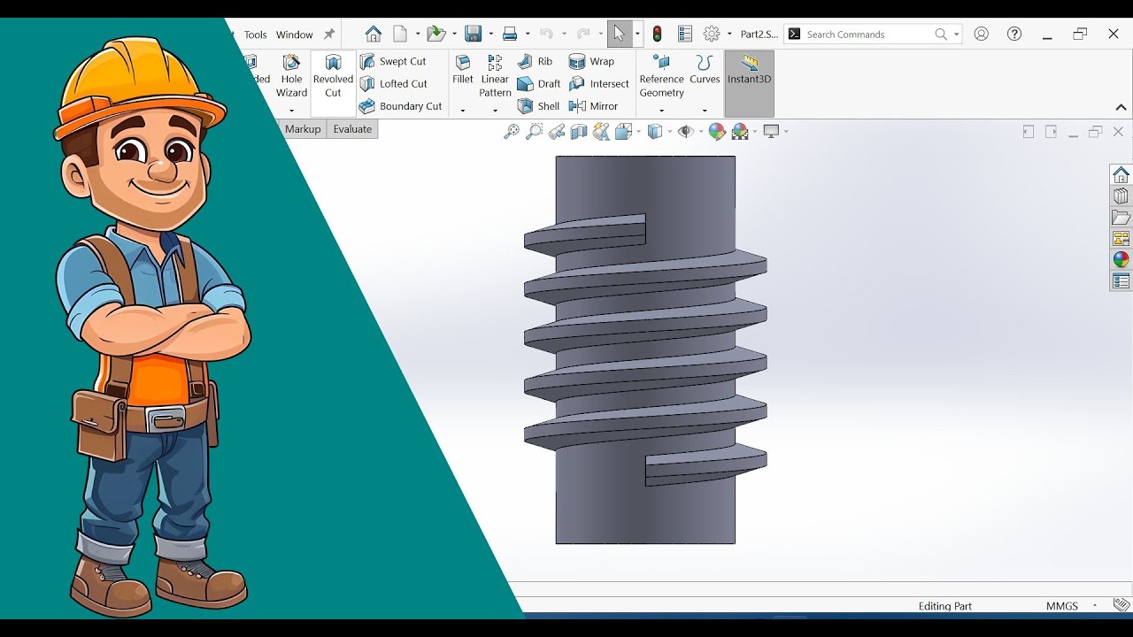 Creating thread using Helix and Spiral tool in SOLIDWORKS