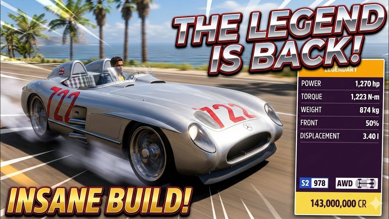 1955 Mercedes-Benz 300 SLR 1270 HP - Forza Horizon 5 Gameplay 