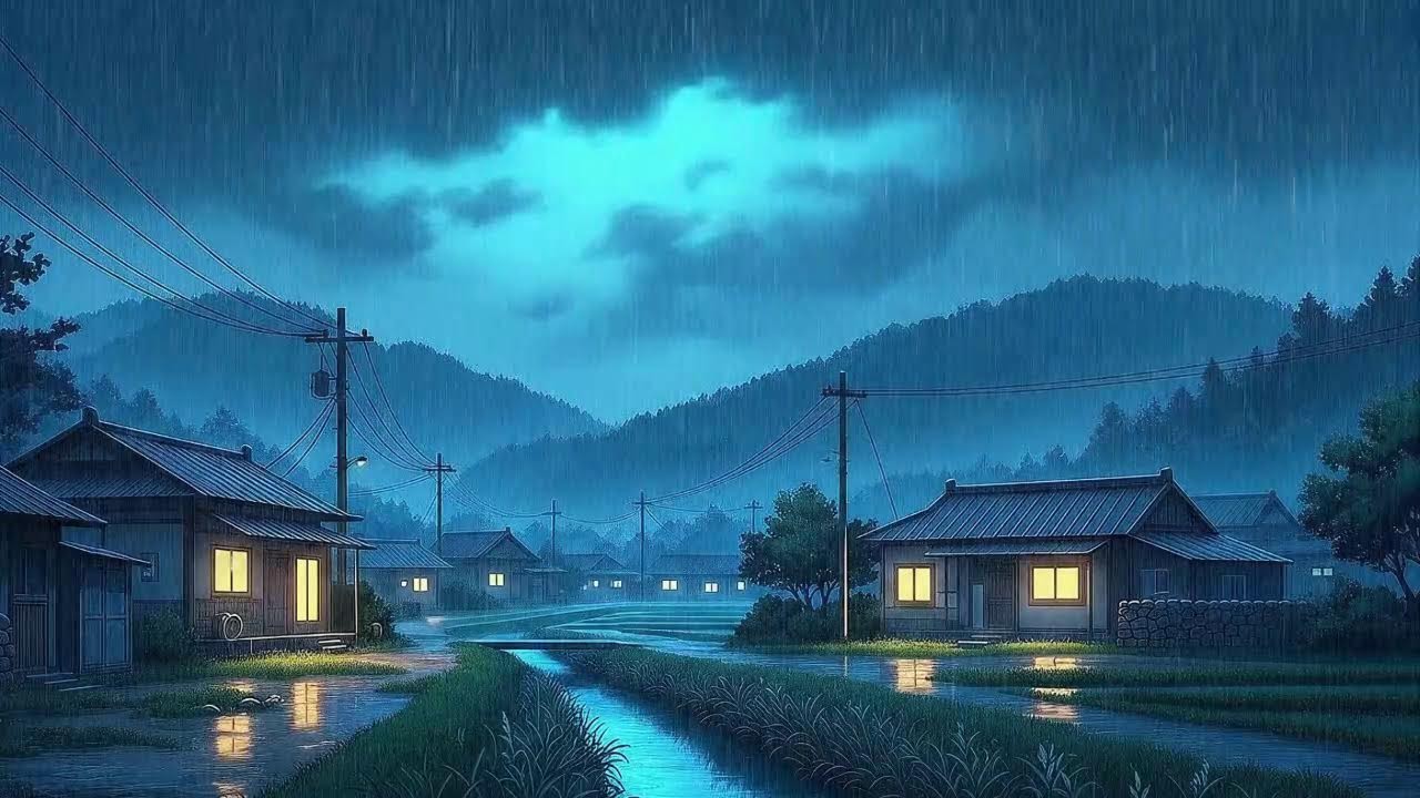 Rain Sounds plus Lofi for Deep Focus in a Soft Korean Night for Clear Thinking 😌