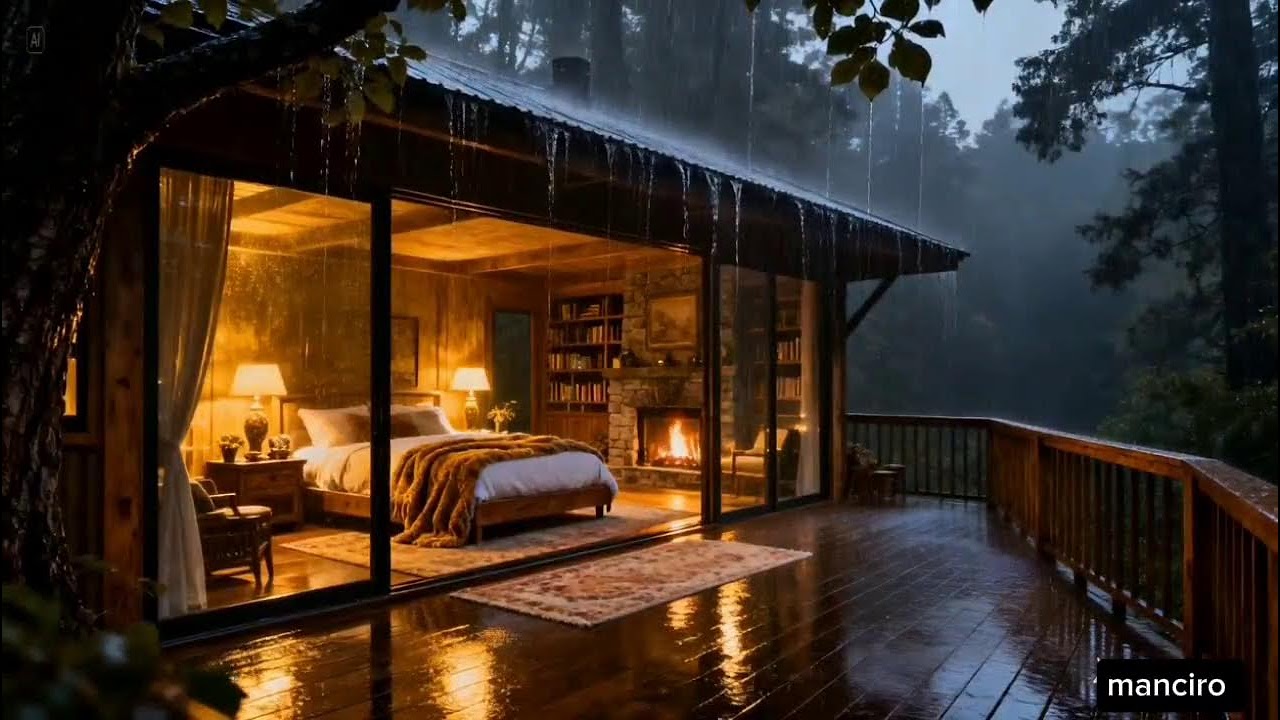 No Ads Rain Sounds for Sleeping - ASMR Dark Night Thunderstorm on Tin Roof for Deep Sleep | Day 3