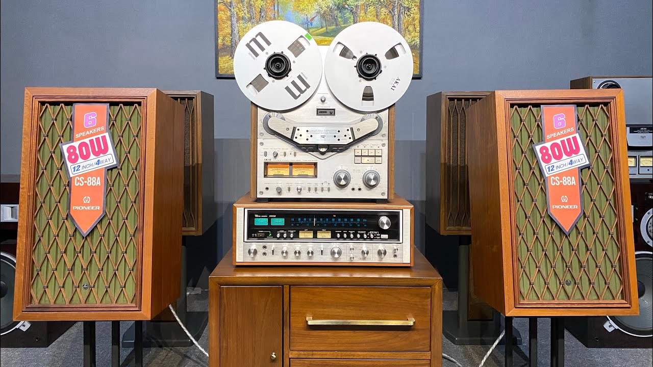 Bộ âm thanh cổ Xe - Pháo - Mã Amply Sansui 9090DB, Đầu băng cối Akai GX-635D, Loa Pioneer CS-88A
